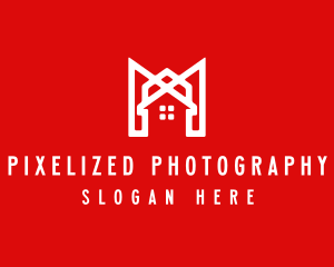 Modern Red Ribbon House logo design