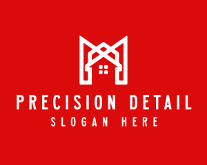 Modern Red Ribbon House logo design