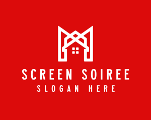 Modern Red Ribbon House logo design