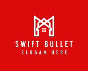 Modern Red Ribbon House logo design