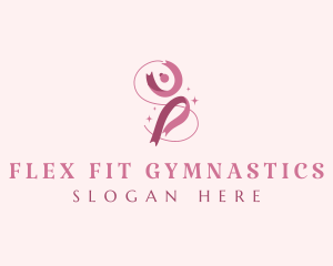 Ribbon Gymnast Athlete logo
