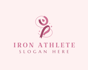 Ribbon Gymnast Athlete logo design