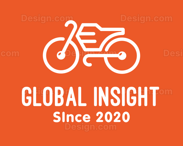 Modern Orange Bike Logo