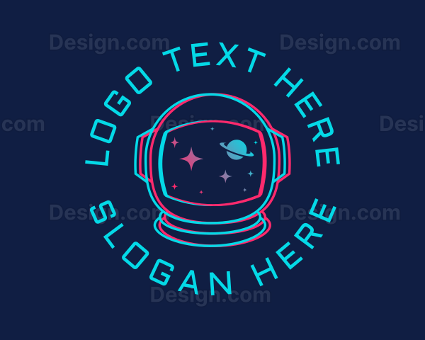 Space Astronaut Glitch Logo