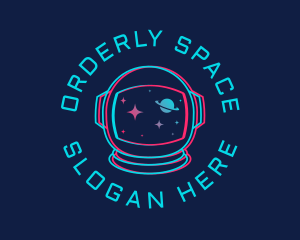 Space Astronaut Glitch logo design