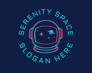 Space Astronaut Glitch logo design