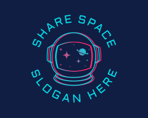 Space Astronaut Glitch logo design