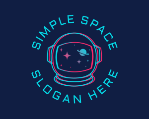 Space Astronaut Glitch logo design
