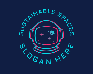 Space Astronaut Glitch logo design