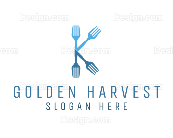 Kitchen Fork Letter K Logo