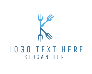 Kitchen Fork Letter K logo