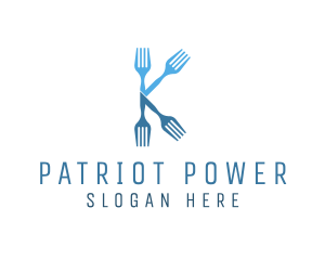 Kitchen Fork Letter K Logo