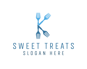 Kitchen Fork Letter K Logo