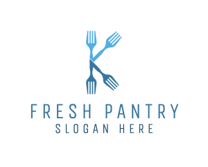 Kitchen Fork Letter K logo