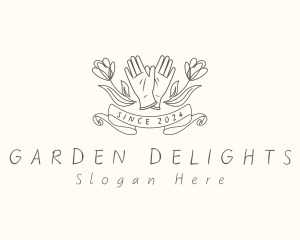 Handdrawn Gardening Gloves logo design