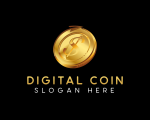 Bitcoin Cryptocurrency Coin logo design