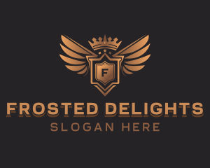 Wings Shield Crown  logo design