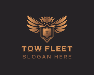 Wings Shield Crown  logo design