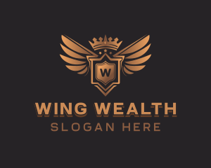 Wings Shield Crown  logo design