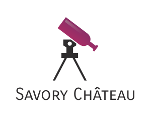 Wine Bottle Telescope logo design