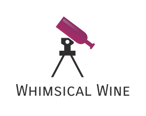 Wine Bottle Telescope logo design