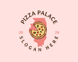 Pizza Food Illinois logo design