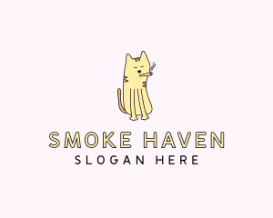 Cat Pet Smoking logo design