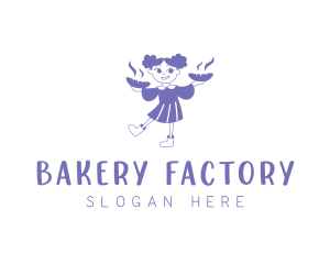 Bread Bakery Girl logo design