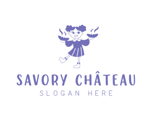 Bread Bakery Girl logo design