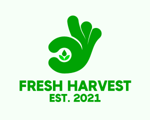 Green Hand Plant  logo design