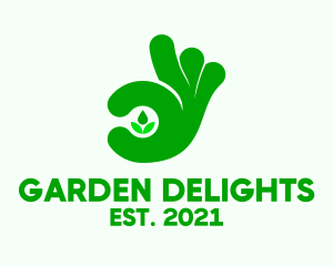 Green Hand Plant  logo design