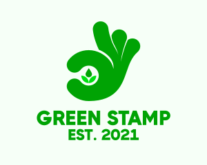 Green Hand Plant  logo design