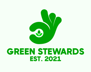 Green Hand Plant  logo design