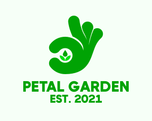 Green Hand Plant  logo design