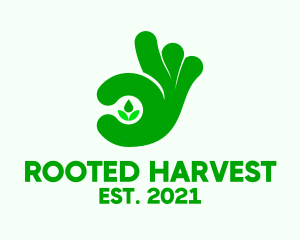 Green Hand Plant  logo design