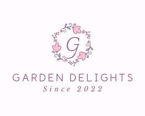 Floral Garden Wreath logo design