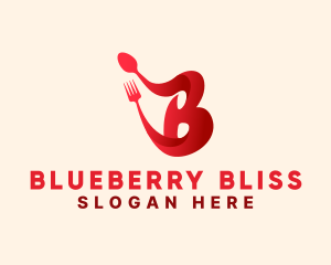 Red Eatery Letter B logo design