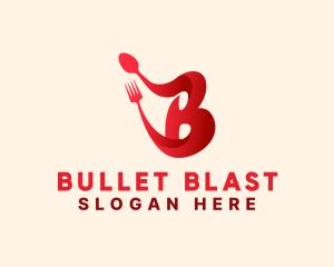 Red Eatery Letter B logo design