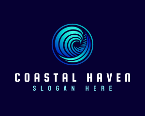 Abstract Wave Surf logo design