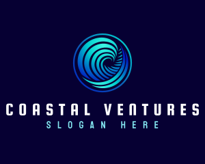 Abstract Wave Surf logo design