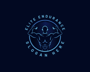 Fitness Hunk Bodybuilder logo design