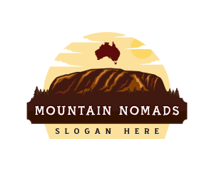 Uluru Mountain Australia logo design