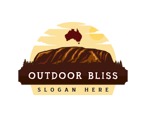 Uluru Mountain Australia logo design