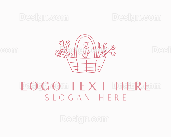 Gardener Flower Basket Logo