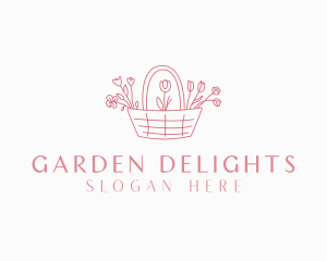 Gardener Flower Basket logo design