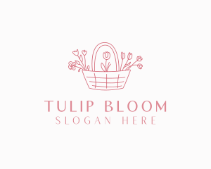 Gardener Flower Basket logo design