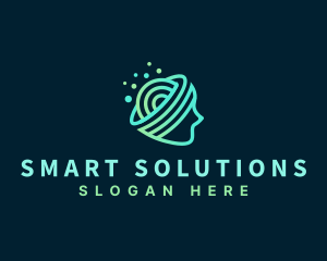 Brain Artificial Intelligence Technology logo design