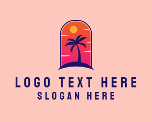 Palm Tree  Beach logo