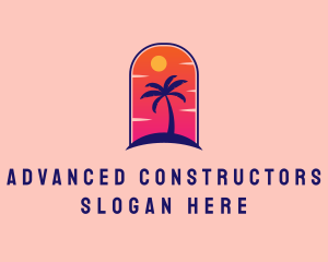 Palm Tree  Beach logo design