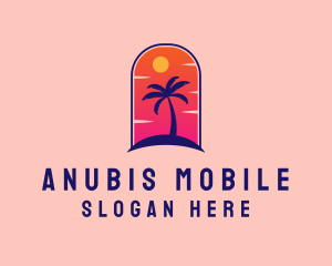 Palm Tree  Beach logo design